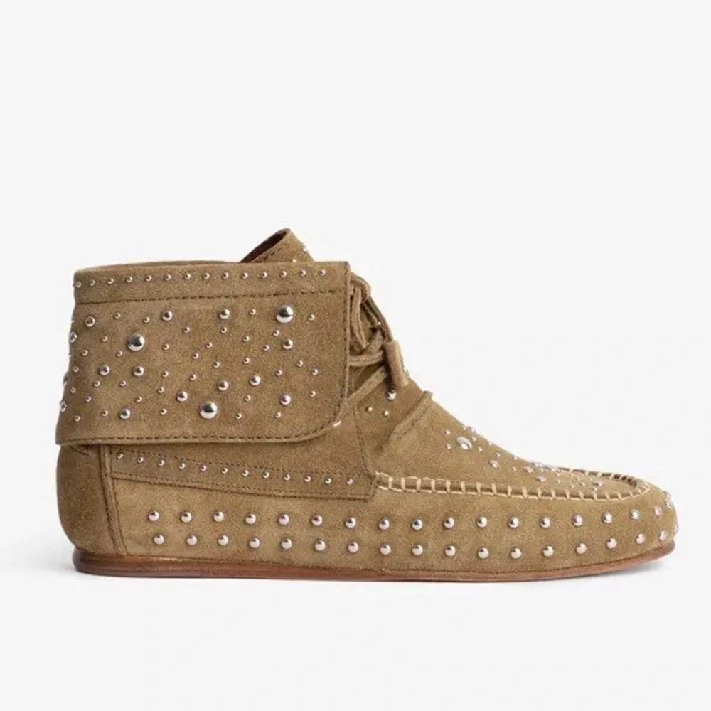 NIB Zadig & Voltaire Santa Fe Dream Studs Ankle Boots Southwestern Suede 41